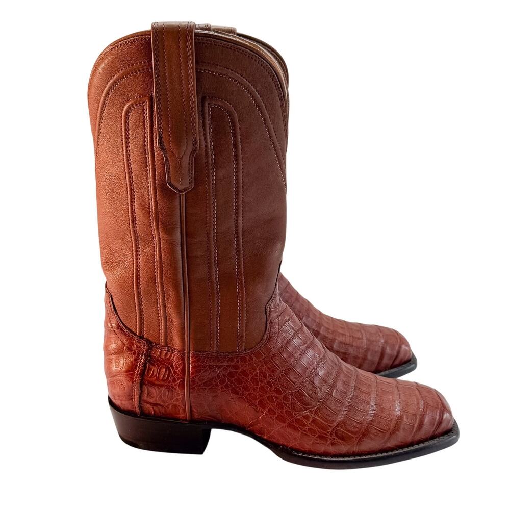 Tecovas The Dillon Mens Caiman Belly Western Boots 10 D  Pecan Brwn w Box Cowboy